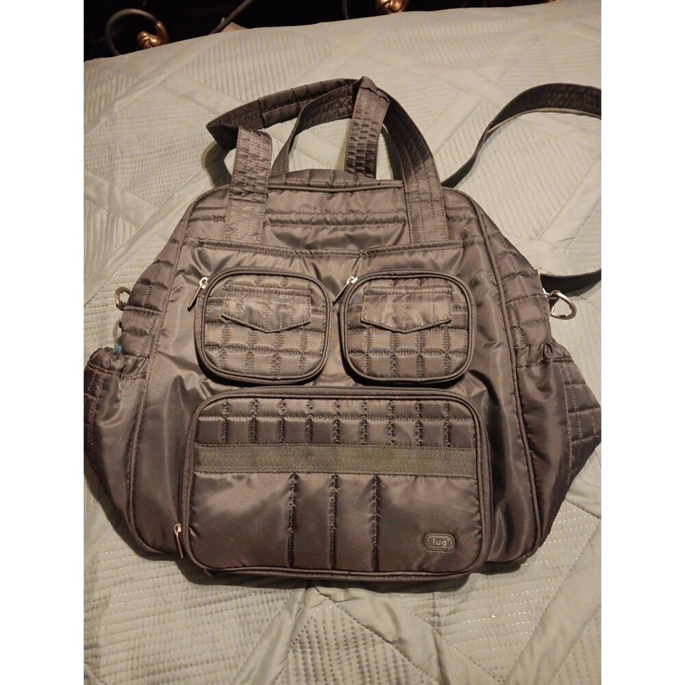 Lug Live Life in Color Dark Grey Puddle Jumper Tote Weekender Carry-on Bag